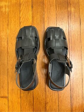 Scenic Black Vegan Leather Fisherman Sandals by Alohas Vegan footwear line